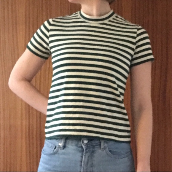Tradlands striped short sleeve mock neck shirt - XXS - Picture 2 of 8